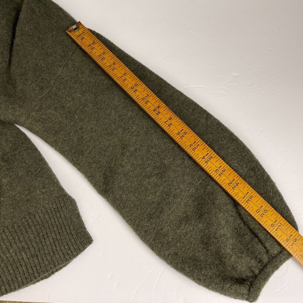 Madewell Wool Alpaca Sweater Relaxed Crewneck Green Balloon Sleeves Cozy Womens - Picture 10 of 10